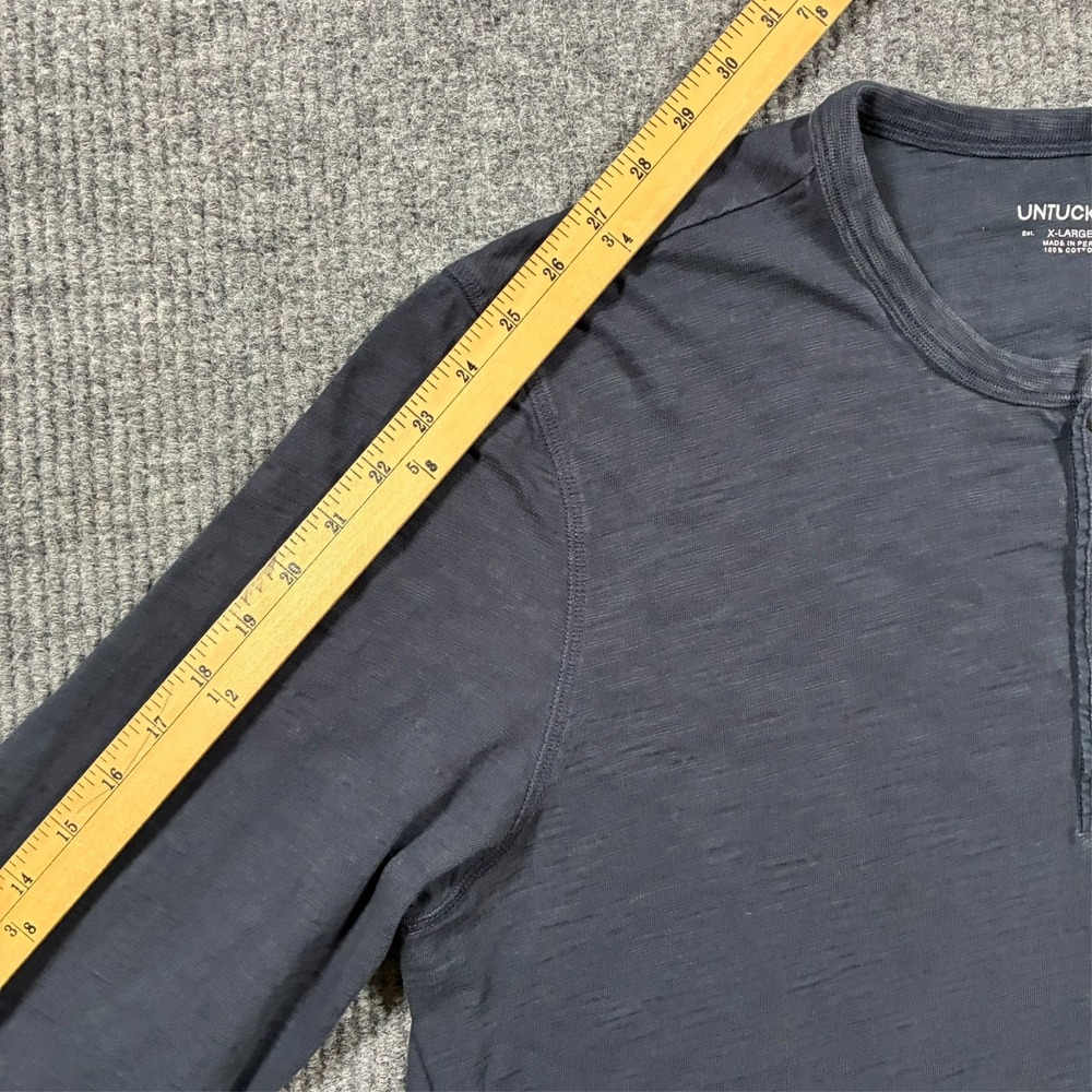 UNTUCKit Mens Long Sleeve Henley Shirt Size XL‎ Gray Casual Knit Pullover - Picture 5 of 7